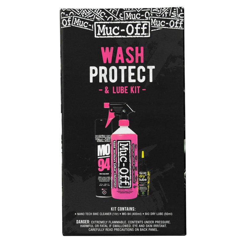 Muc Off Muc-Off Wash, Protect & Lube Kit | Complete Bike Cleaning & Maintenance Kit | Includes Nano Tech Bike Cleaner, MO-94 Protect Spray & Dry Chain Lube - Image 1